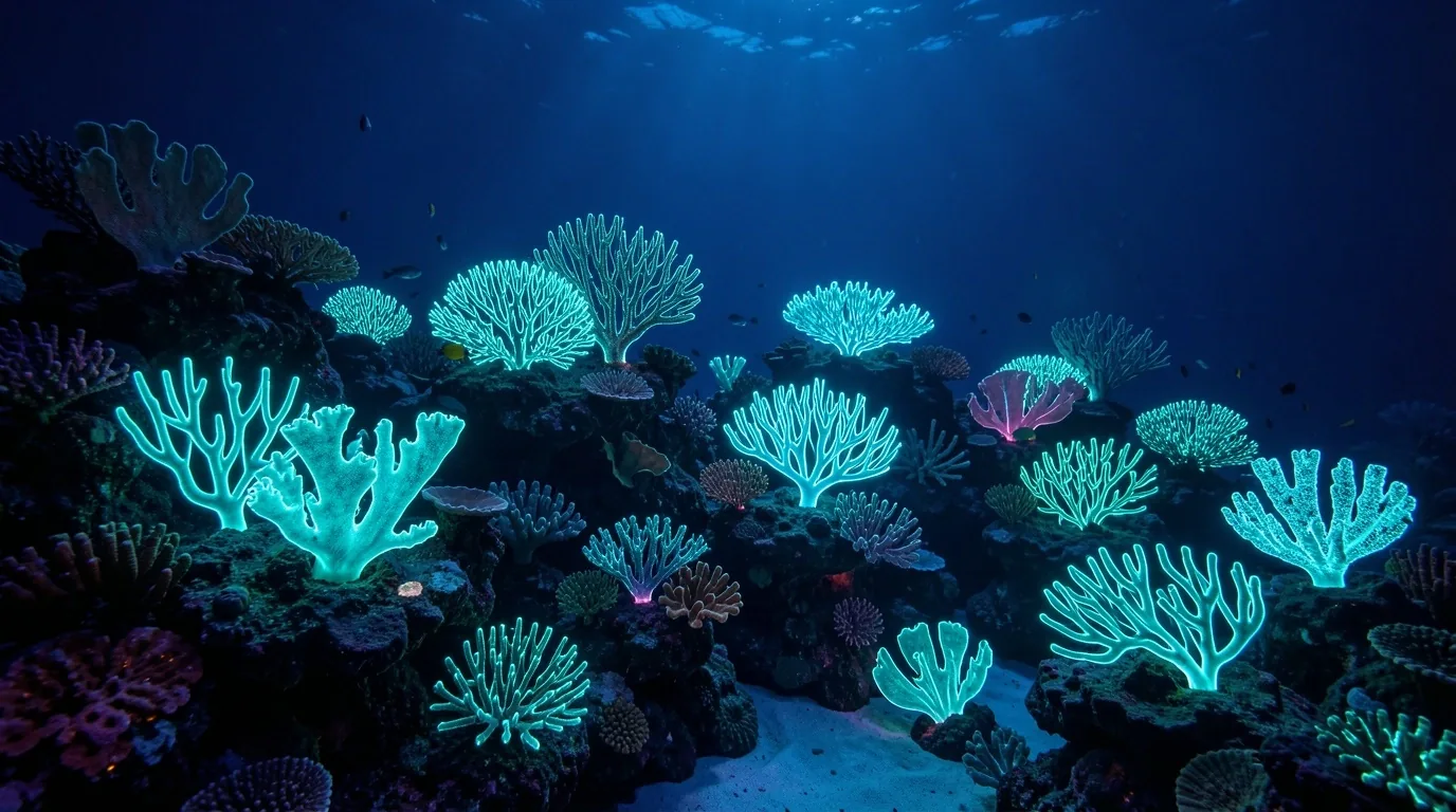 Underwater reef neon atmosphere