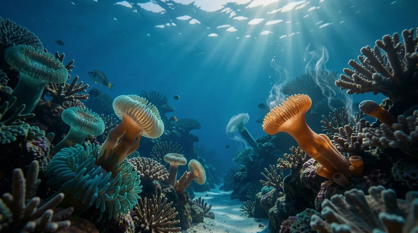 Underwater Great Barrier Reef coral and marine life