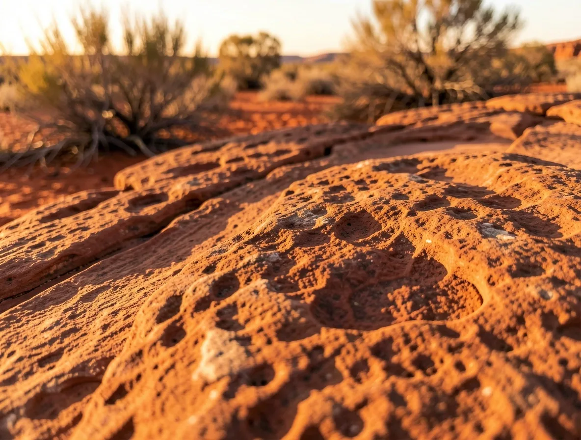 Australian outback desert landscape at dusk