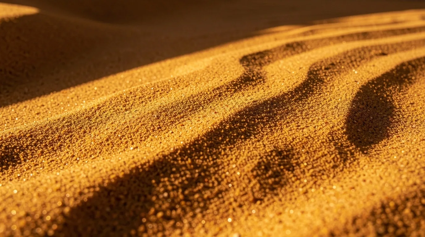 Golden desert sand texture with warm light