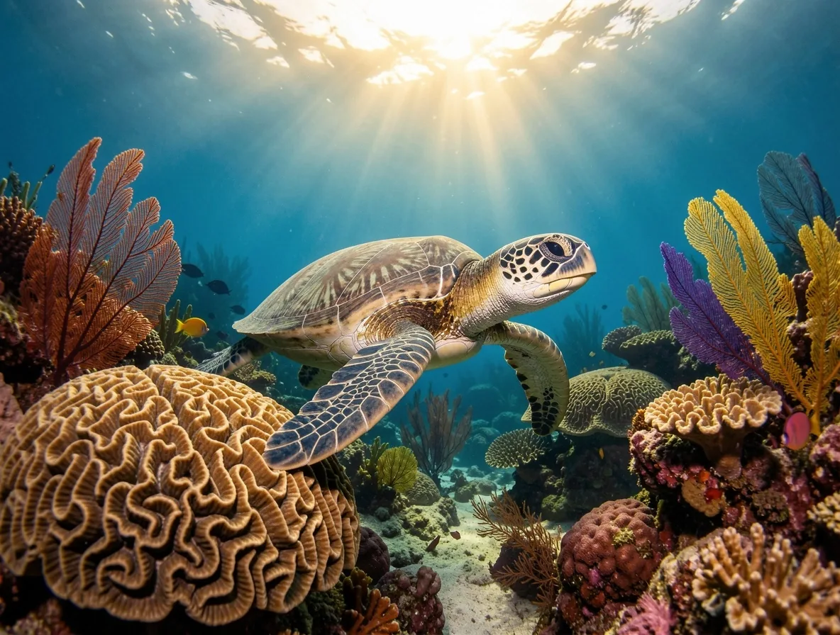 Great Barrier Reef underwater coral scene