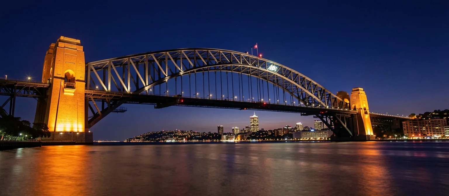 Sydney Harbour Bridge at night